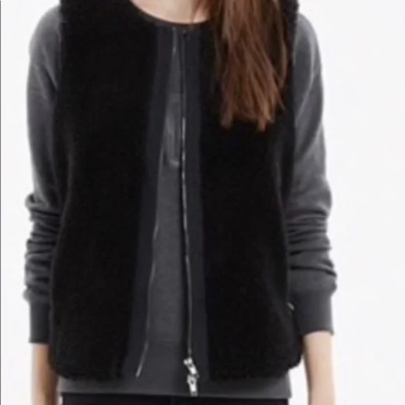 MADEWELL SHERPA FAUX FUR ZIPPERED VEST WITH POCKETS SIZE XS - Picture 9 of 9